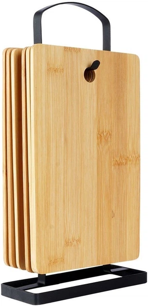 Zestaw desek do krojenia Orion drewniany z podstawką 6 szt (8721037526944) - obraz 2