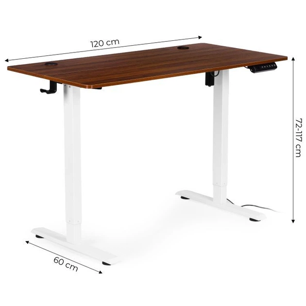 Комп'ютерний стіл ModernHome by Multistore електричне регулювання 120 x 60 Коричневе (JNI-D45A-5-5) - зображення 7