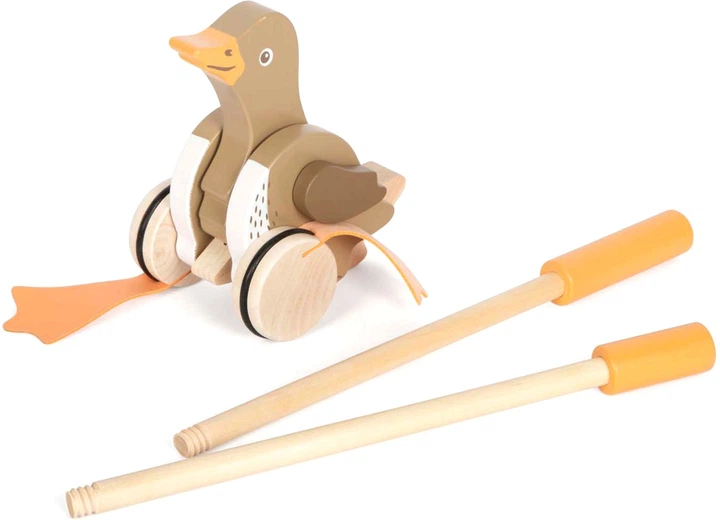 Zabawka do ciągnięcia na sznurku Small Foot Kaczka z ruchomą głową drewniana 5420051 (4020972124937) - obraz 2