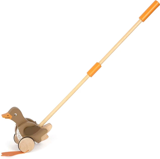 Zabawka do ciągnięcia na sznurku Small Foot Kaczka z ruchomą głową drewniana 5420051 (4020972124937) - obraz 3