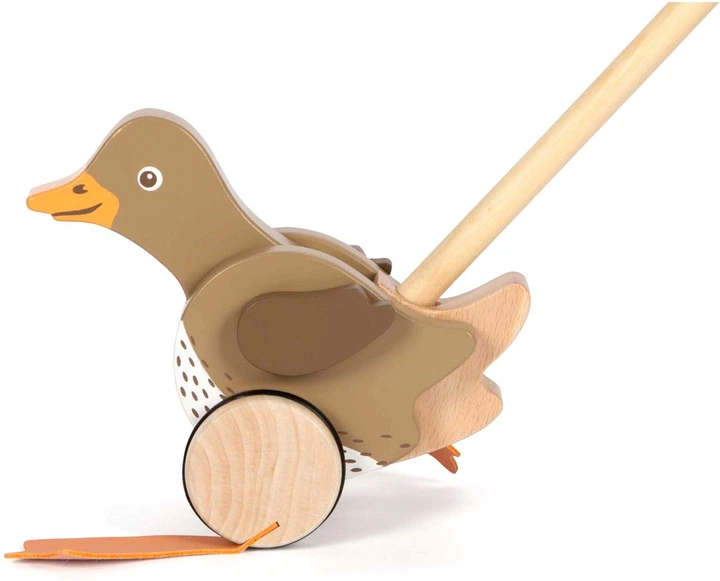 Zabawka do ciągnięcia na sznurku Small Foot Kaczka z ruchomą głową drewniana 5420051 (4020972124937) - obraz 6