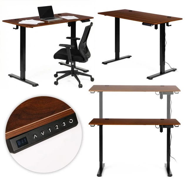Комп'ютерний стіл ModernHome by Multistore електричне регулювання 140 x 70 Чорно-коричневий (JNI-D60-1-5) - зображення 8