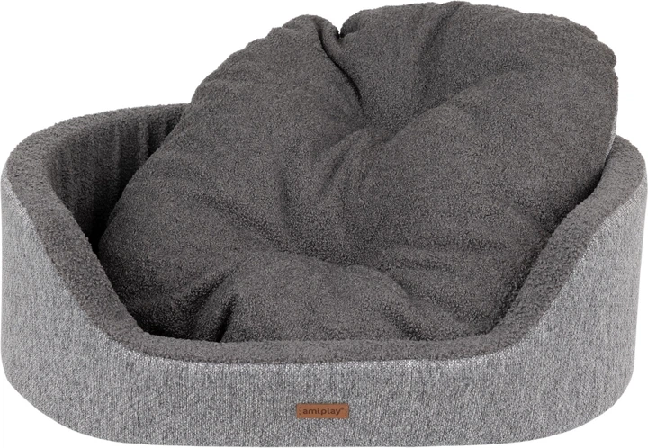 Legowisko dla psów Amiplay Malmo Elipsów 2 w 1 M Szare (5907563299313) - obraz 3