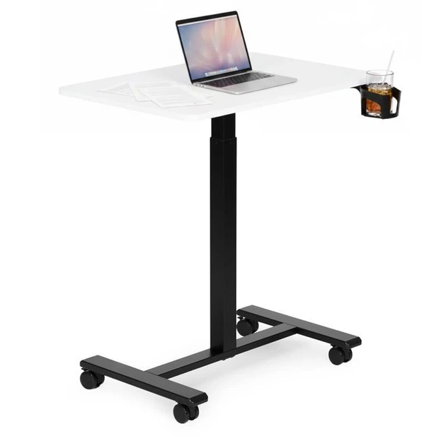 Мобільний комп'ютерний стіл ModernHome by Multistore регулюваний 70 x 48 Біло-чорний (JNI-PN01-1-1) - зображення 7
