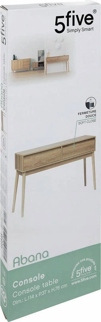 Konsola 5five Simply Smart ABANA z szufladami do przedpokoju 114 x 37 x 76 cm (3560232704628) - obraz 4
