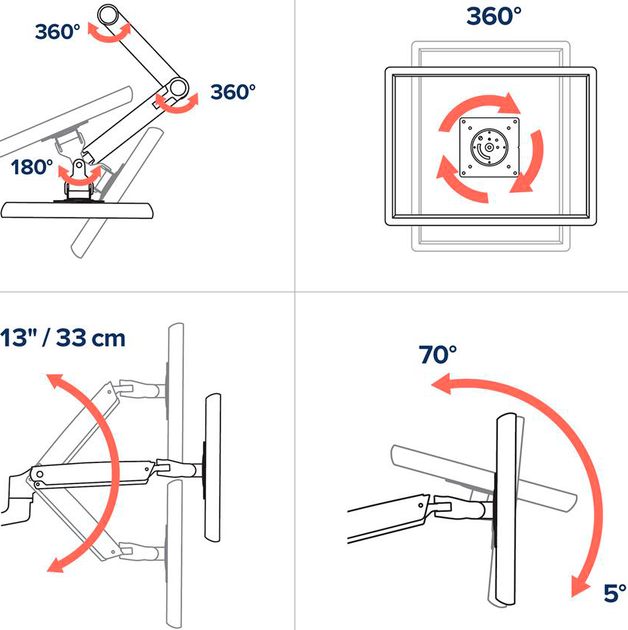 Uchwyt biurkowy do monitora Ergotron LX Desk Mount Arm Silver (45-241-026) - obraz 5