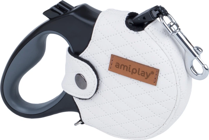 Smycz automatyczna dla psów Amiplay Infini z obudową New York L 500 cm Biała (5907563271890) - obraz 2