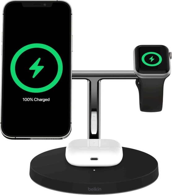 Ładowarka bezprzewodowa Belkin BoostCharge Pro 3-in-1 Wireless Charger MagSafe 15 W Black (WIZ032kqBK) - obraz 4