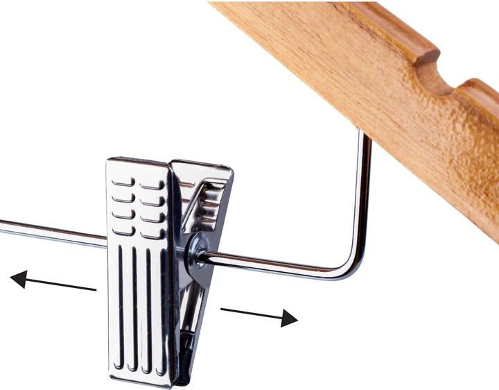 Набір вішалок для одягу Kadax 9565 дерев'яні із затискаами 12 шт K299 (5902730385387) - зображення 5