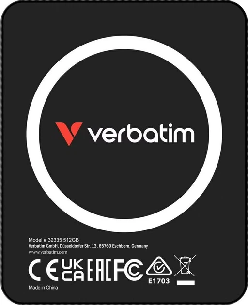 Dysk SSD Verbatim SnapBack Ultra Slim 512GB M.2 USB 3.2 Gen 2x2 Type-C Black (023942323358) - obraz 2