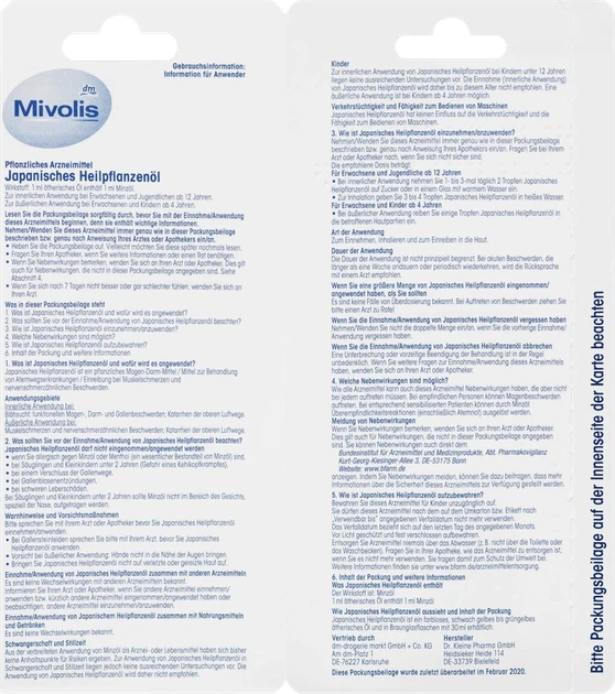Ефірна олія японської м' яти Mivolis Japanisches Heilpflanzenöl для інгаляцій, масажу, розтирань, ароматерапії, 30 мл. - зображення 4