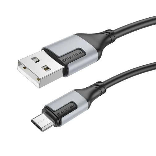 Зарядный кабель Borofone BX101 Creator Micro-USB 2.4A Black - Фото 1 Зарядный кабель Borofone BX101 Creator Micro-USB 2.4A Black - изображение 1