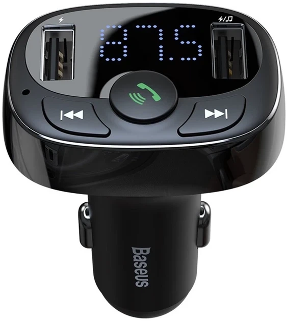 FM-модулятор Baseus FM Launcher S-09A (Bluetooth / 2xUSB / Hands-Free) Black - Фото 2 FM-модулятор Baseus FM Launcher S-09A (Bluetooth / 2xUSB / Hands-Free) Black - изображение 2