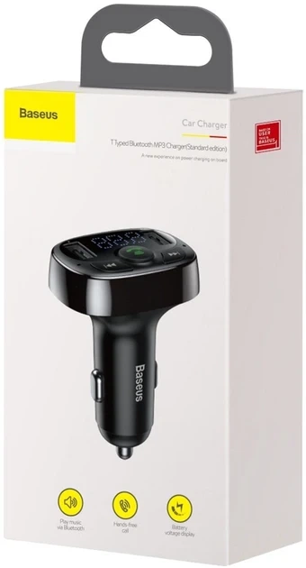 FM-модулятор Baseus FM Launcher S-09A (Bluetooth / 2xUSB / Hands-Free) Black - Фото 6 FM-модулятор Baseus FM Launcher S-09A (Bluetooth / 2xUSB / Hands-Free) Black - изображение 6