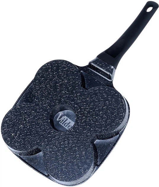 Сковорода для яєць і млинців Vilde Black Line гранітна на 4 отвори 19 x 19 см (5904316475321) - зображення 2