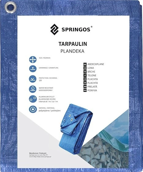 Plandeka Springos 6 x 9 m 60 g/m2 Niebieska (GA2112) - obraz 8