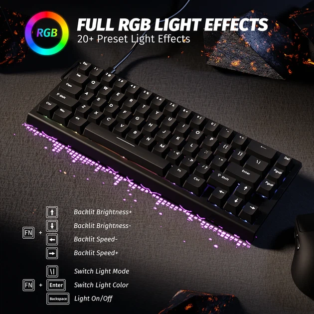 Клавиатура ATTACK SHARK X68 HE Black Line, 65%, RGB, Outemu Jade White Magnetic, 8KHz, USB-C | Геймерская - изображение 6