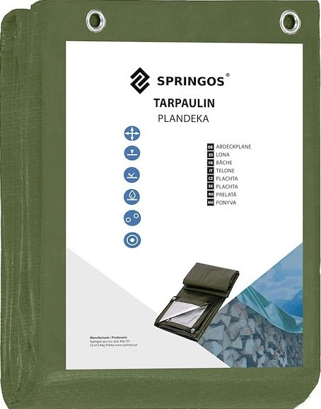 Брезент Springos 6 x 9 м 120 г/м2 Зелений (GA2125) - зображення 12