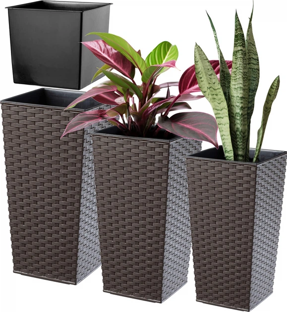 Набір садових горщиків Kadax Pesaro Мокко 3 шт (K8070) - зображення 2