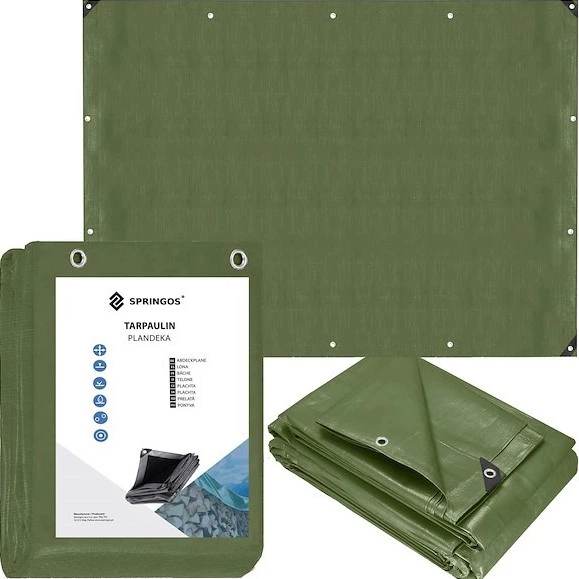 Брезент Springos 4 x 6 м 120 г/м2 Зелений (GA2130) - зображення 12