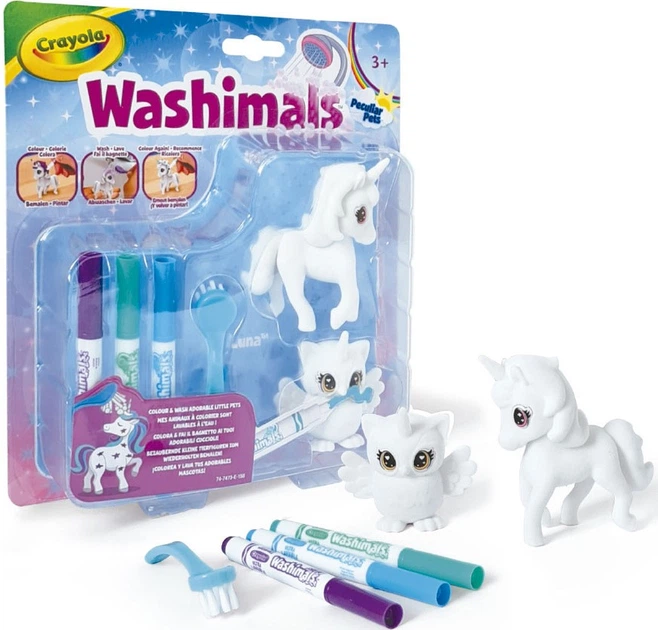 Творчий набір Crayola Washimals Єдиноріг Луна та сова Уна 921377 (071662074739) - зображення 2