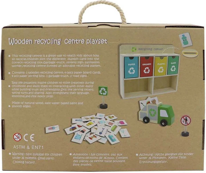Zestaw do zabawy ZHONGJIEMING TOYS Centrum recyklingu drewniany 7520113 (8718012056114) - obraz 2