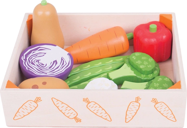 Zestaw do zabawy Bigjigs Toys pudełko z warzywami drewniane 2999598 (691621174777) - obraz 2
