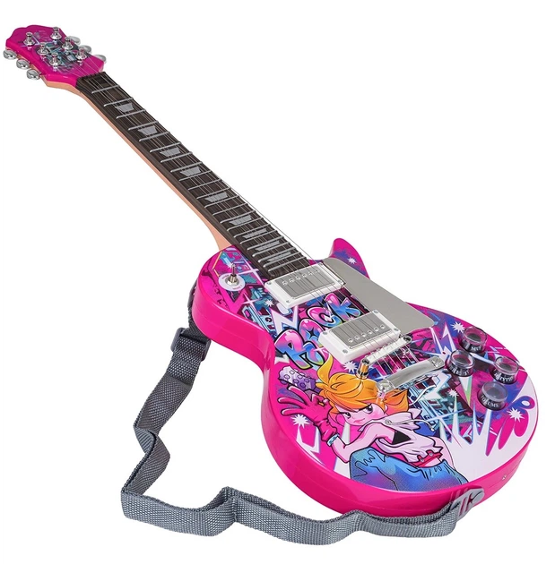 Gitara elektryczna dziecięca Rock Różowa (5903864971361) - obraz 2