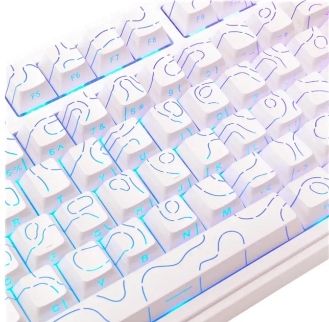 Игровая механическая клавиатура AULA F75 / Три режима подключения / Seiya Switch / White Lines - изображение 8