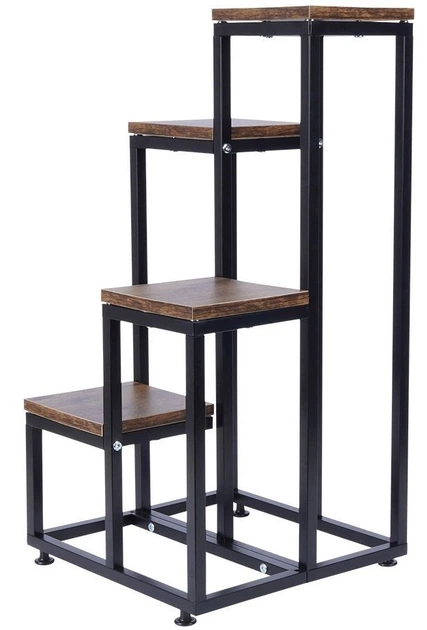 Стійка для квітів металева Vilde 4-рівнева 69 см Коричнева (5904316455507) - зображення 2