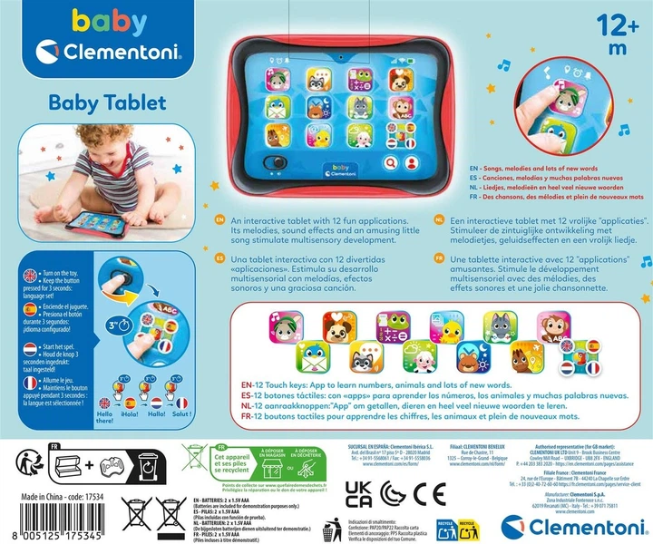 Інтерактивна іграшка Clementoni Baby Tablet (17534) (8005125175345) - зображення 3