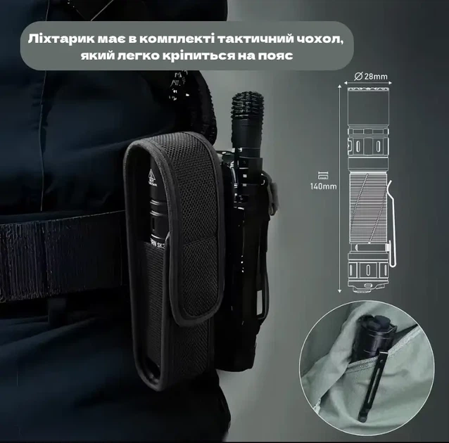Ручний ліхтарик SOFIRN SK30 3000LM з акумулятором 21700 у комплекті - зображення 2