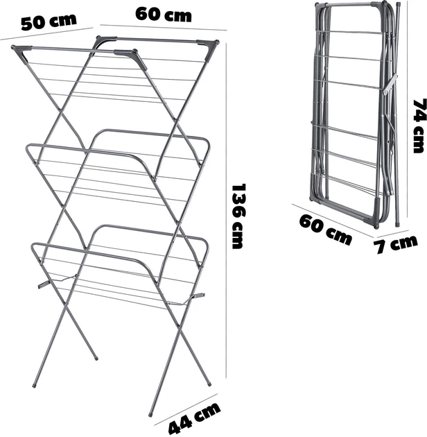 Сушарка для білизни Kadax вертикальна 15 м Срібляста K9005 (5903699483619) - зображення 6