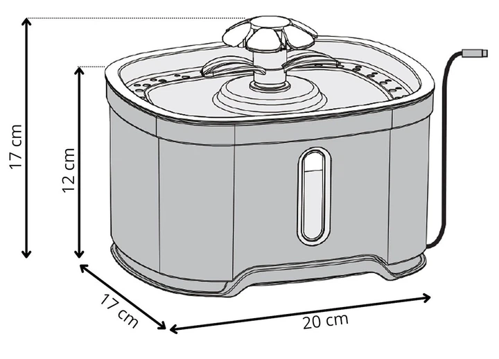 Poidełko fontanna dla kota Springos z podświetlaną fontanną 2.5 L (5907719480930) - obraz 3