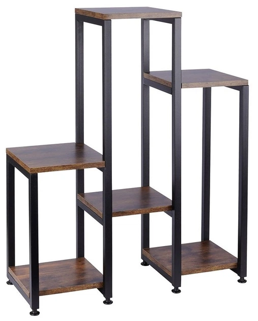 Стійка для квітів металева Vilde 6-рівнева 80 см Коричнева (5904316464837) - зображення 3