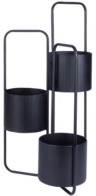 Стійка для квітів металева Vilde 3-рівнева 33 x 24 x 57 см Чорна (5904316462406) - зображення 2