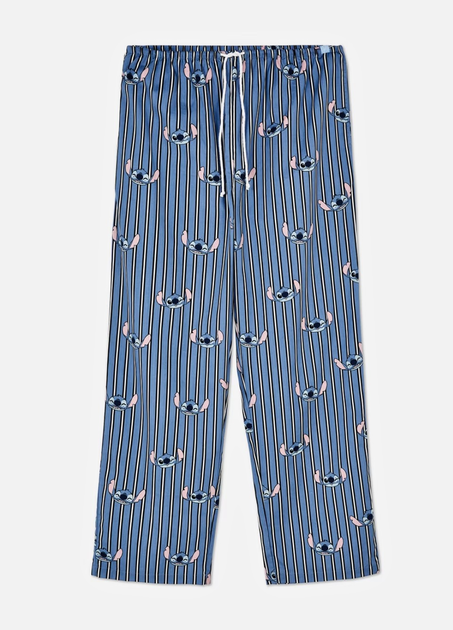 Женские пижамные штаны Primark Wide Leg Pajama Bottoms L для дома и сна Синий (8642) - изображение 4