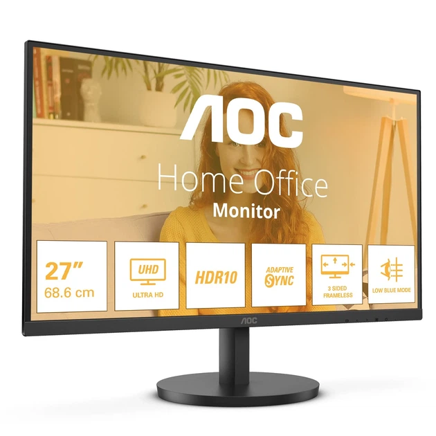 Монітор 27" AOC U27B3M 4K VA 60 Гц Б/В - зображення 2