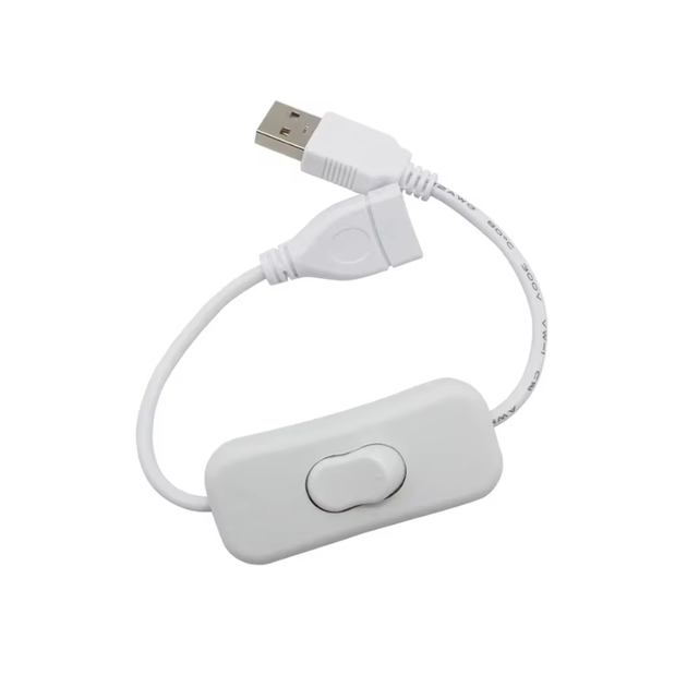 Подовжувальний 30см USB-кабель (штекер-гніздо) DC 5V-24V 2A із кнопкою-вимикачем Шнур живлення Адаптер для лампи White - Фото 2 Подовжувальний 30см USB-кабель (штекер-гніздо) DC 5V-24V 2A із кнопкою-вимикачем Шнур живлення Адаптер для лампи White - зображення 2