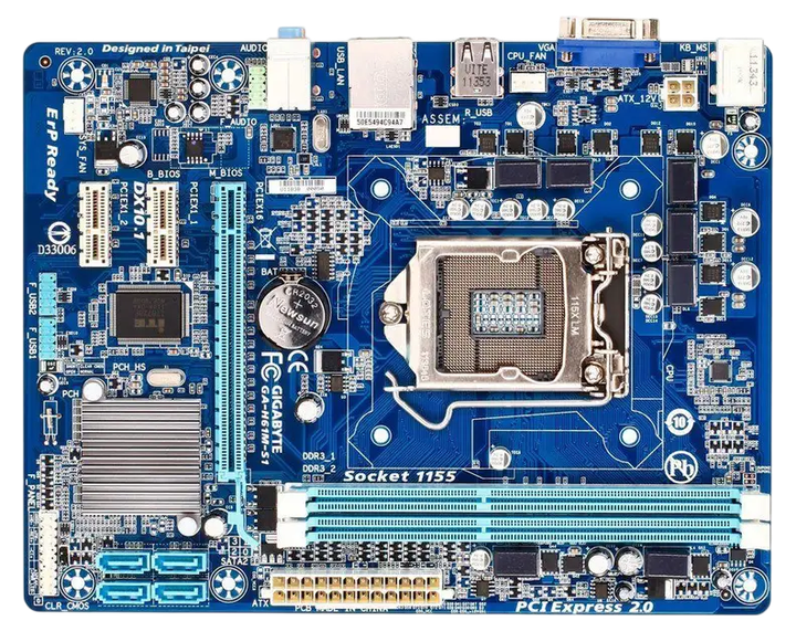 Материнська плата Gigabyte GA-H61M-S1 LGA 1155 (GA-H61M-S1) Б/В - Фото 2 Материнська плата Gigabyte GA-H61M-S1 LGA 1155 (GA-H61M-S1) Б/В - зображення 2