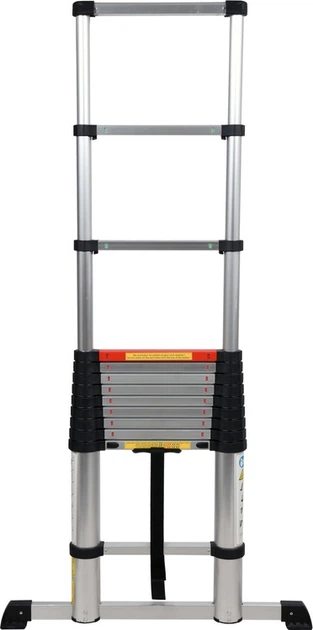 Драбина розкладна алюмінієва VOREL телескопічна 3.8 м 48 x 8 x 380 см 17701 (5906083177019) - зображення 2