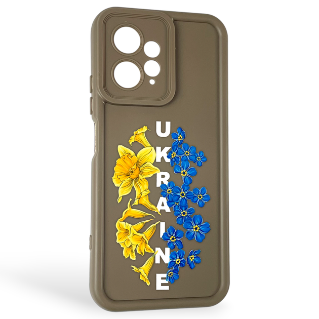 Чохол силіконовий Soft Touch з 3D принтом Україна для Xiaomi Redmi Note 12 4G коричневий (Повний захист камери) - Фото 1 Чохол силіконовий Soft Touch з 3D принтом Україна для Xiaomi Redmi Note 12 4G коричневий (Повний захист камери) - зображення 1