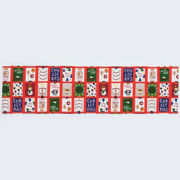 Раннер для сервировки стола Новогодний / Открытки фон красный 150х40 см (172566) (155г/м.кв шт) 175852 - изображение 2