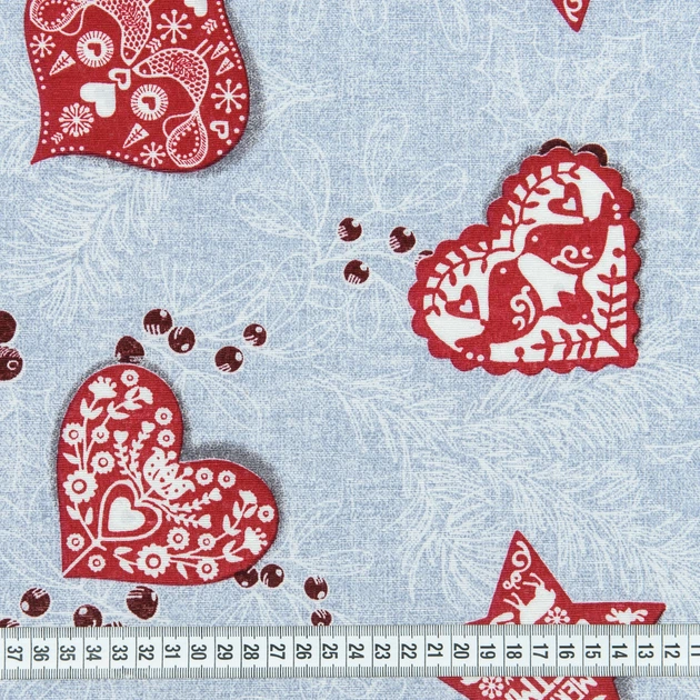 Сет сервировочный Новогодний / Игрушки и сердца фон серый 32х44 см (173541) (151г/м.кв шт) 175831 - изображение 3