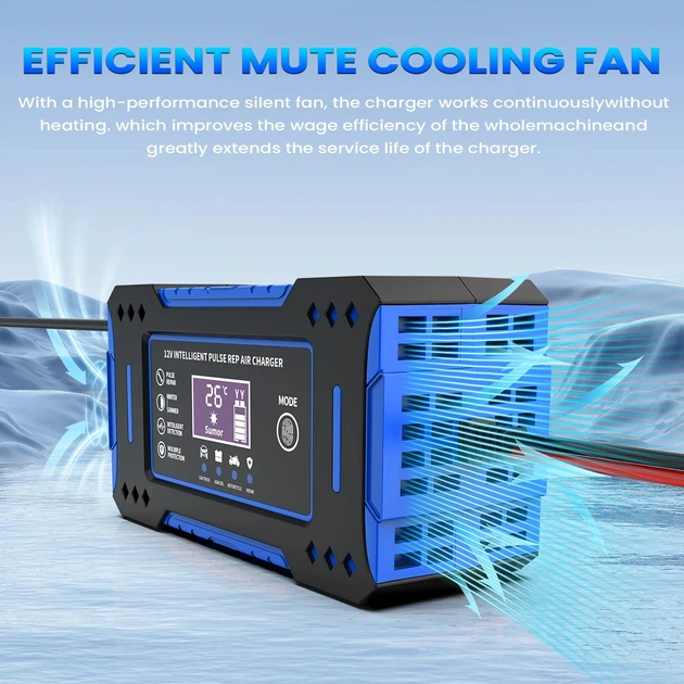 Автоматическое импульсное зарядное устройство для аккумулятора EAFC 12V 6A Blue - изображение 2