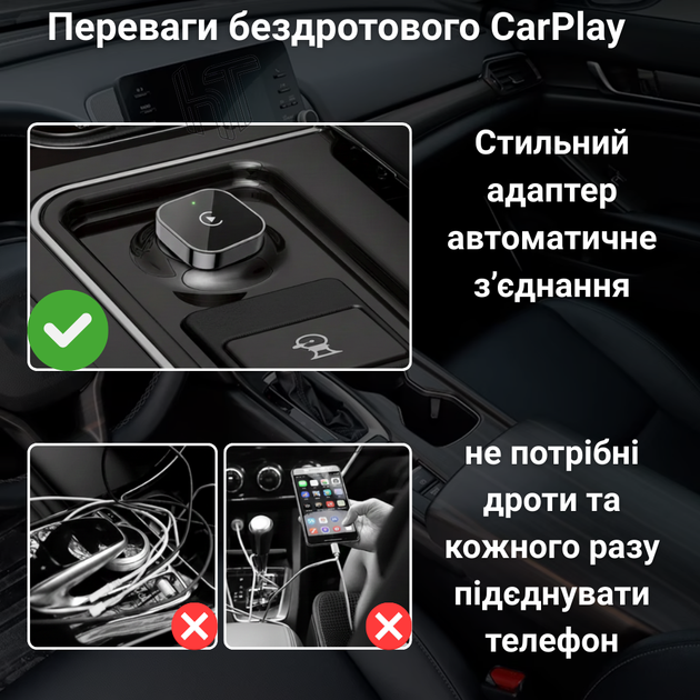 Беспроводной адаптер CarPlay / Android Auto 2 в 1 — Wireless USB Wi-Fi 5GHz Plug & Play - изображение 3
