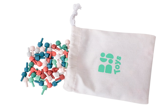 Układanka mozaika BS Toys z drewnianymi pinezkami grzybkami (8717775444879) - obraz 7