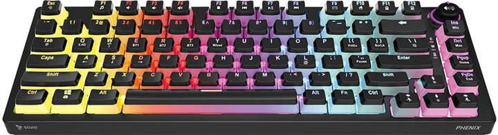 Klawiatura bezprzewodowa Savio Phenix Gateron Red Pro Pudding USB/Wireless Black (SAVGK-PHENIX RED PUDDING) - obraz 2