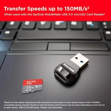 Карта пам'яті SanDisk Ultra microSDXC 1.5TB Class 10 + Adapter SD (SDSQUAC-1T50-GN6MA) - зображення 7