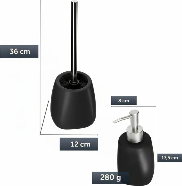 Набір аксесуарів для ванної кімнати Kadax 2 шт. Чорний (K8183) - зображення 2